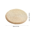 thumbnail image 3 of Round Woven Straw Mat Cushions for | Comfortable Thick Silk-Filled Floor Pillow | Breathable, Durable, & Easy to Clean Outdoor Activity Seating Beige A, 3 of 6