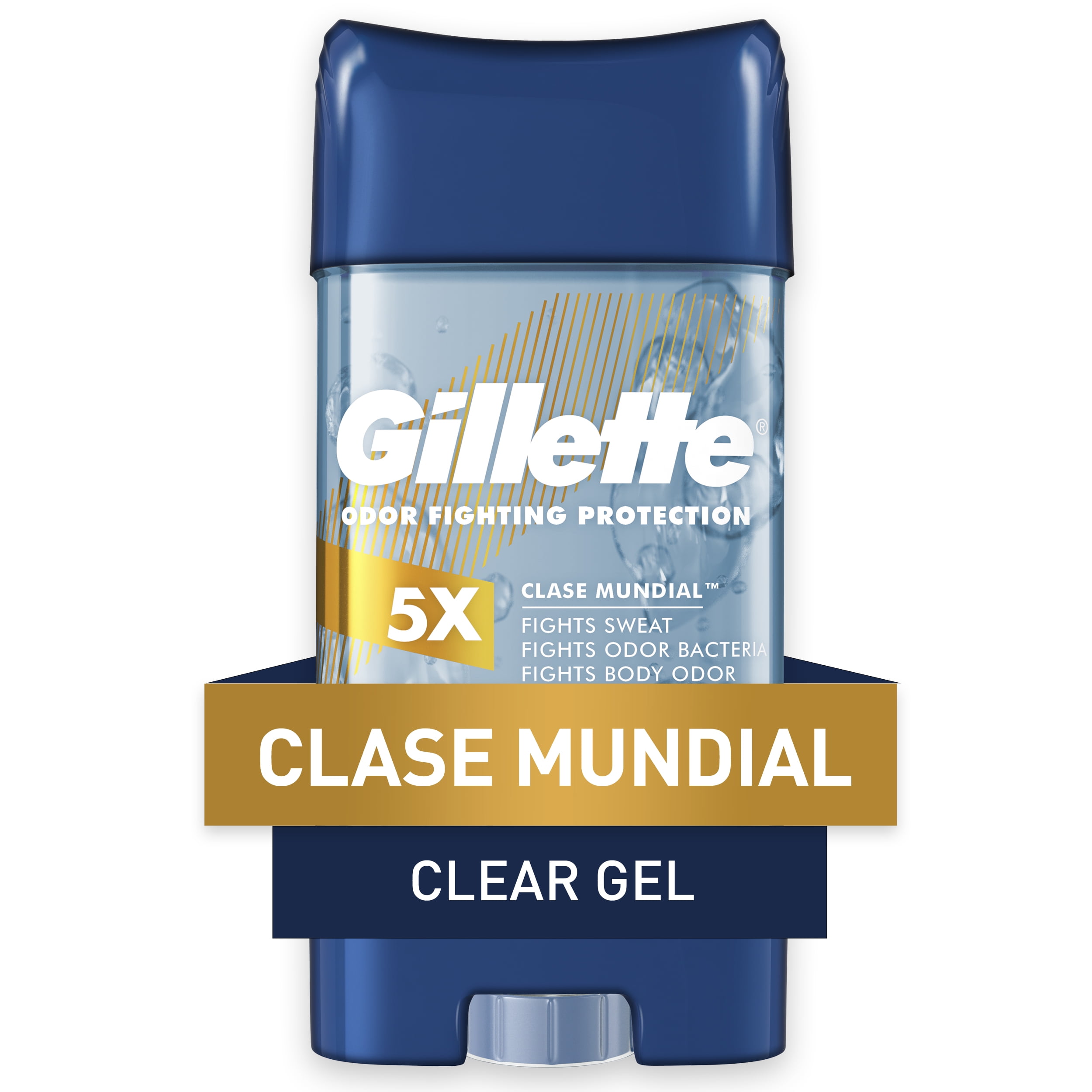 Gillette Antiperspirant Deodorant for Men, Clear Gel, Clase Mundial, 3.