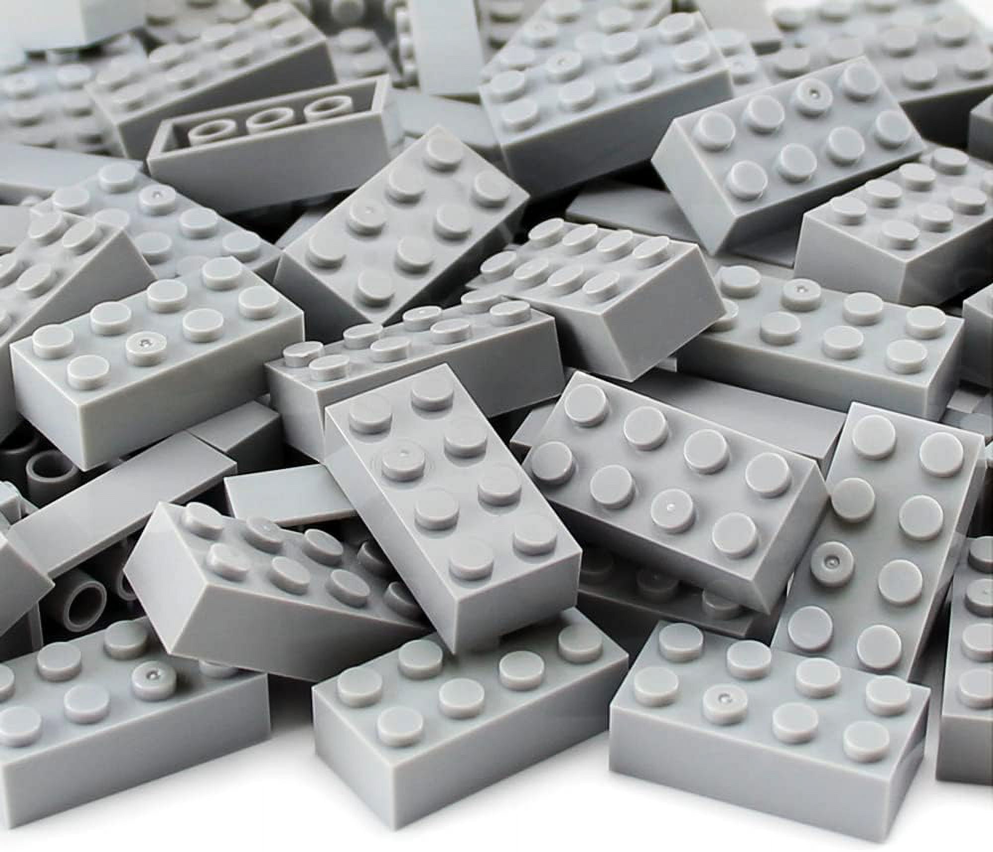 Basic Parts 320 Pieces 2x4 Light Gray Bricks Building Creative Play Blocks Set Toy Accessories Combine with Major Brick Brands (Gray Light)