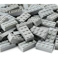 thumbnail image 4 of Basic Parts 320 Pieces 2x4 Light Gray Bricks Building Creative Play Blocks Set Toy Accessories Combine with Major Brick Brands (Gray Light), 4 of 7