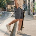 thumbnail image 5 of OIOLOYJM Mens Cargo Shorts Elastic Waist Drawstring Running Hiking Shorts Casual Basic Summer Loose Outdoor Athletic Work Shorts with Multiple Pockets Gray 2XL, 5 of 5