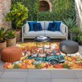 thumbnail image 2 of Thanksgiving Gnomes Outdoor Rug for Patio/Deck/Porch, Non-Slip Large Area Rug 3 x 5 Ft, Fallen Orange Leaves Pumpkin Truck Indoor Outdoor Rugs Washable Area Rugs, Reversible Camping Rug Carpet Runner, 2 of 8