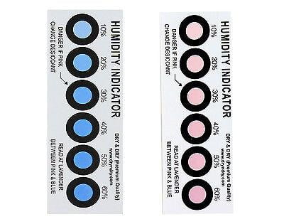 'Dry & Dry' Premium Humidity Indicator Cards(10-60%) - Reusable(20 Cards)
