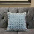 thumbnail image 5 of Amrita Sen Designs  26 x 26 in. Floral Swirl Broadcloth Indoor & Outdoor Blown & Closed Pillow - White, Blue & Beige, 5 of 5