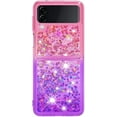 thumbnail image 6 of Clear Case for Samsung Galaxy Z Flip4 5G, Bling Gradient Quicksand Glitter Soft TPU Bumper Shockproof Phone Case Cover for Samsung Galaxy Z Flip 4 JB Pink Mauve, 6 of 14