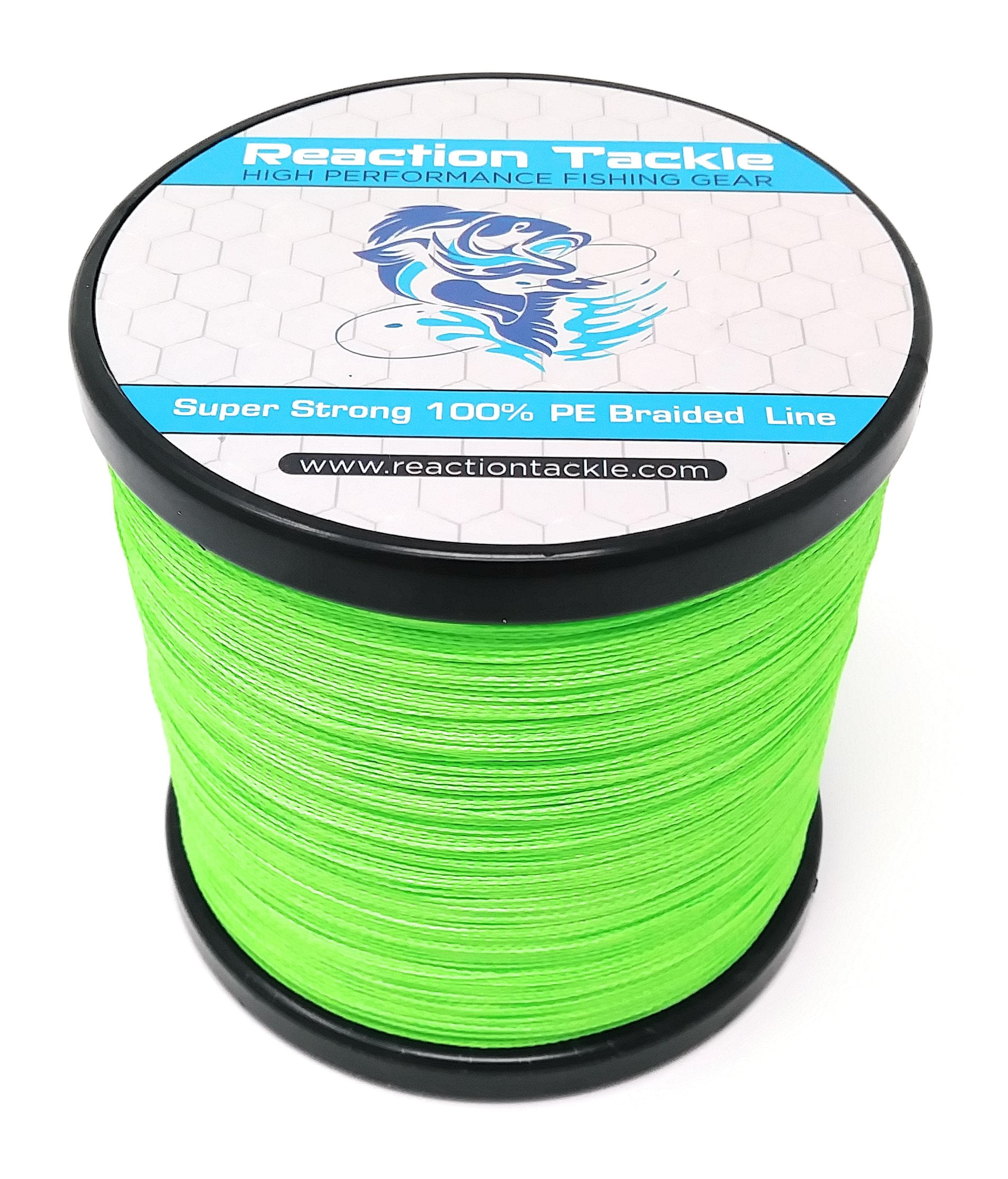 Reaction Tackle Braided Fishing Line Hi Vis Green 20LB 1500yds