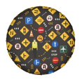thumbnail image 7 of TEQUAN Universal Waterproof Spare Tire Cover, Dustproof Sun Protection Road Safety Traffic Signs Pattern Wheel Covers, 14 inch, 7 of 7