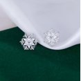 thumbnail image 4 of 925 Sterling Silver Christmas Snowflake Earrings Studs for Women Teens Small CZ Snowflake Studs Earrings Thanksgiving, 4 of 5