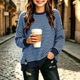 thumbnail image 6 of WQNVRNR Pullover Sweaters for Girls Crewneck Knit Long Sleeve Casual Loose Jumper Sweaters Blue 10, 6 of 9