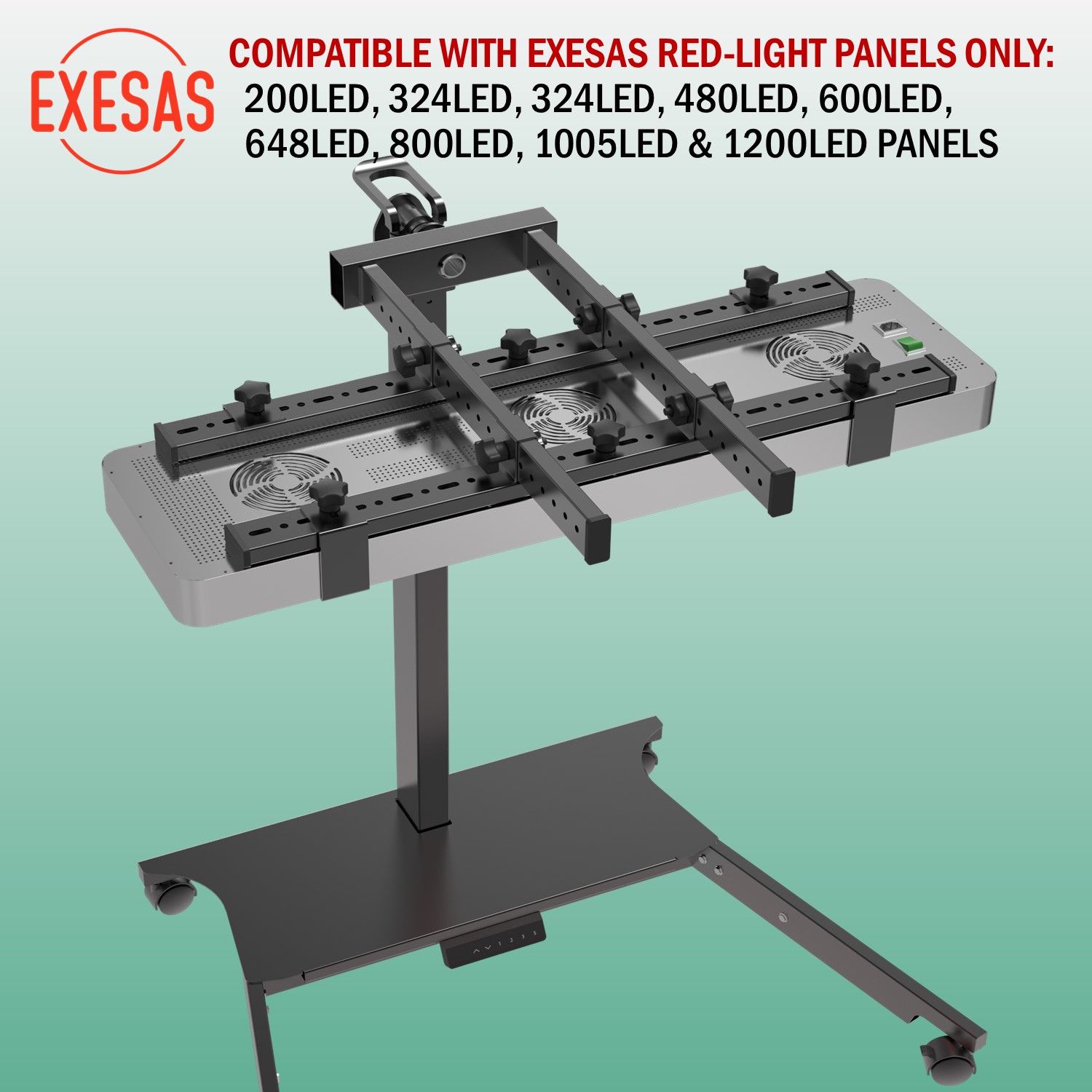 Automatic Powered Horizontal Rolling Stand for EXESAS Red-Light Therapy Panels with Remote Control, (Panel Sold Separately)