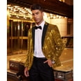 thumbnail image 2 of COOFANDY Shiny Sequins Suit Jacket Blazer One Button Tuxedo for Party, 2 of 9
