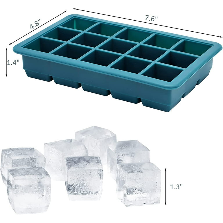 Pratico Kitchen Large Ice Tray, 4 Big 2.25 inch Ice Cubes for Whiskey and  Cocktails, 2 Pack