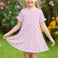 thumbnail image 7 of Ashirexll Teen Summer Dresses, Girls Summer Dress, 3-12Y Girls Short Sleeve Round Neck Summer Casual Fashion Dress, 7 of 7