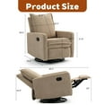 thumbnail image 2 of Lovableguy Modern Swivel Recliner Chair,Velvet Manual Button Nursery Glider Reclining Chair with Footrest,Comfy Upholstered Rocking Chair Living Room,Bedroom,Camel, 2 of 8