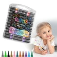 thumbnail image 2 of Glitter Pens, 48-Color Gel Pens Set with Dual Tips, Smooth Glitter Ink for Art Journaling Coloring, Drawing Craft Markers for Kids Adults, 24 Dual-Ended Flash Pens, 2 of 9