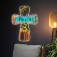 thumbnail image 3 of Handmadetneonsign Thanksgiving Blessed Cross Neon Sign, Thanksgiving Cross LED Light, Thankful LED, 3 of 5