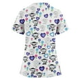 thumbnail image 3 of Women's Nurse Uniforms Summer Love Heart Printed V-Neck Breathable Scrub Tops Short Sleeve Professionals Soft Stretch Valentine's Day T-Shirts with Pockets white 4X-Large, 3 of 4