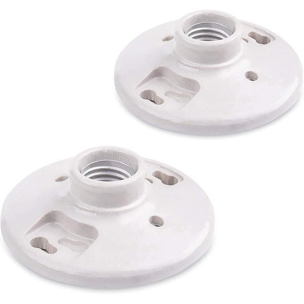 Cable Matters UL Listed 2Pack Porcelain Light Socket Base, Ceiling