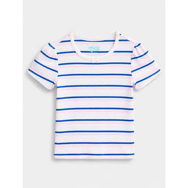 Wonder Nation Girls Baby Tee with Short Sleeves, Sizes 4-10
