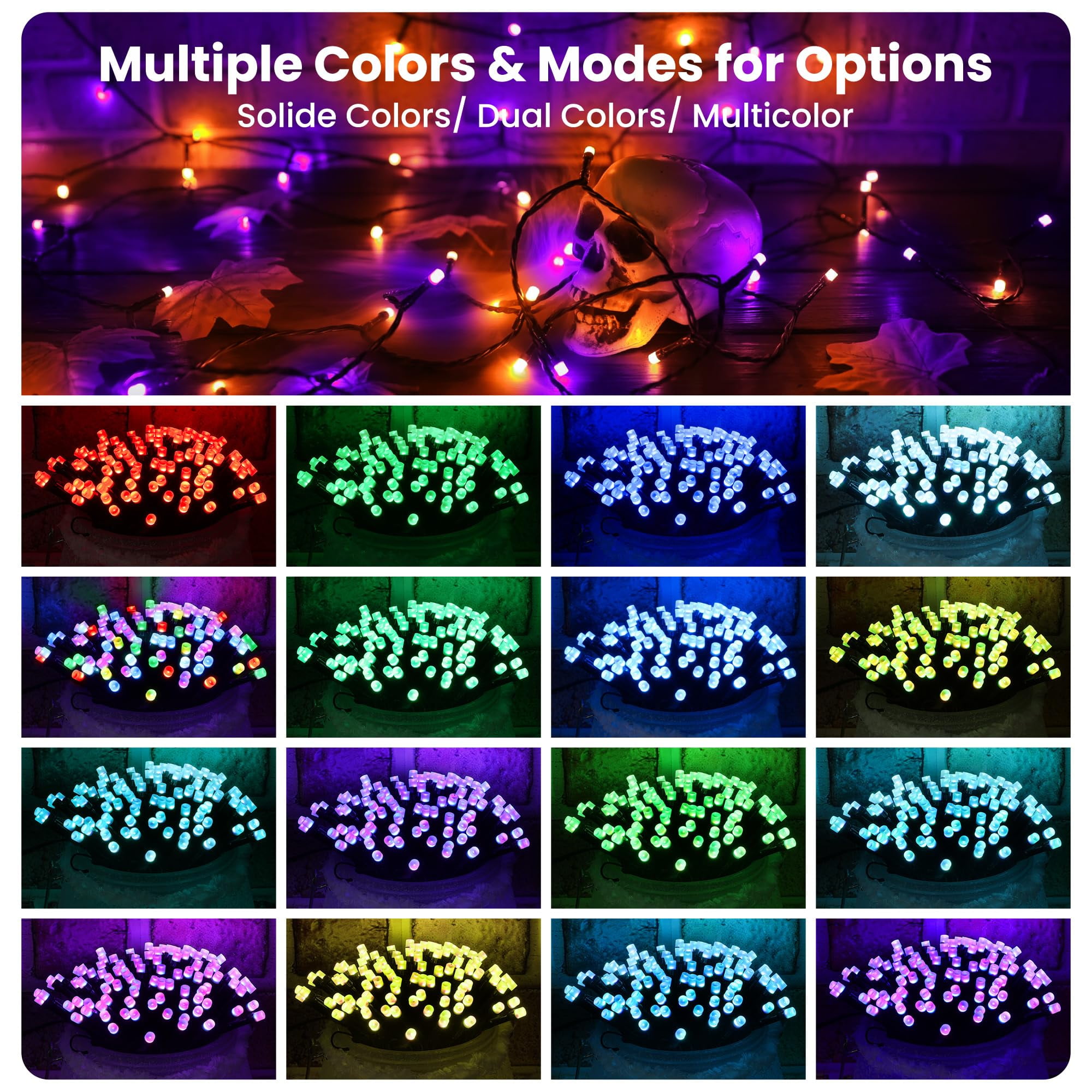 Toodour Halloween Lights Indoor, 82ft 200 LED Halloween String Lights with Remote, RGB Color Changing Lights Decorations for Home, Party, Xmas Tree
