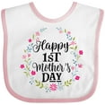 thumbnail image 3 of Inktastic Happy 1st Mothers Day Girls Girls Baby Bib, 3 of 4