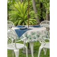 thumbnail image 2 of Outdoor Tablecloth with Umbrella Hole and Zipper, Sage Green Eucalyptus Round Table Cloth 60 Inch Waterproof Tablecloth, Spring Summer Leaves Rustic Burlap Picnic Table Cover for Patio Camping, 2 of 7