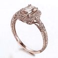 thumbnail image 3 of HeartsAndYou 1.4ct Natural Peach Morganite Stylish Engagement Ring 100% 14k SOLID Rose Gold, 3 of 9