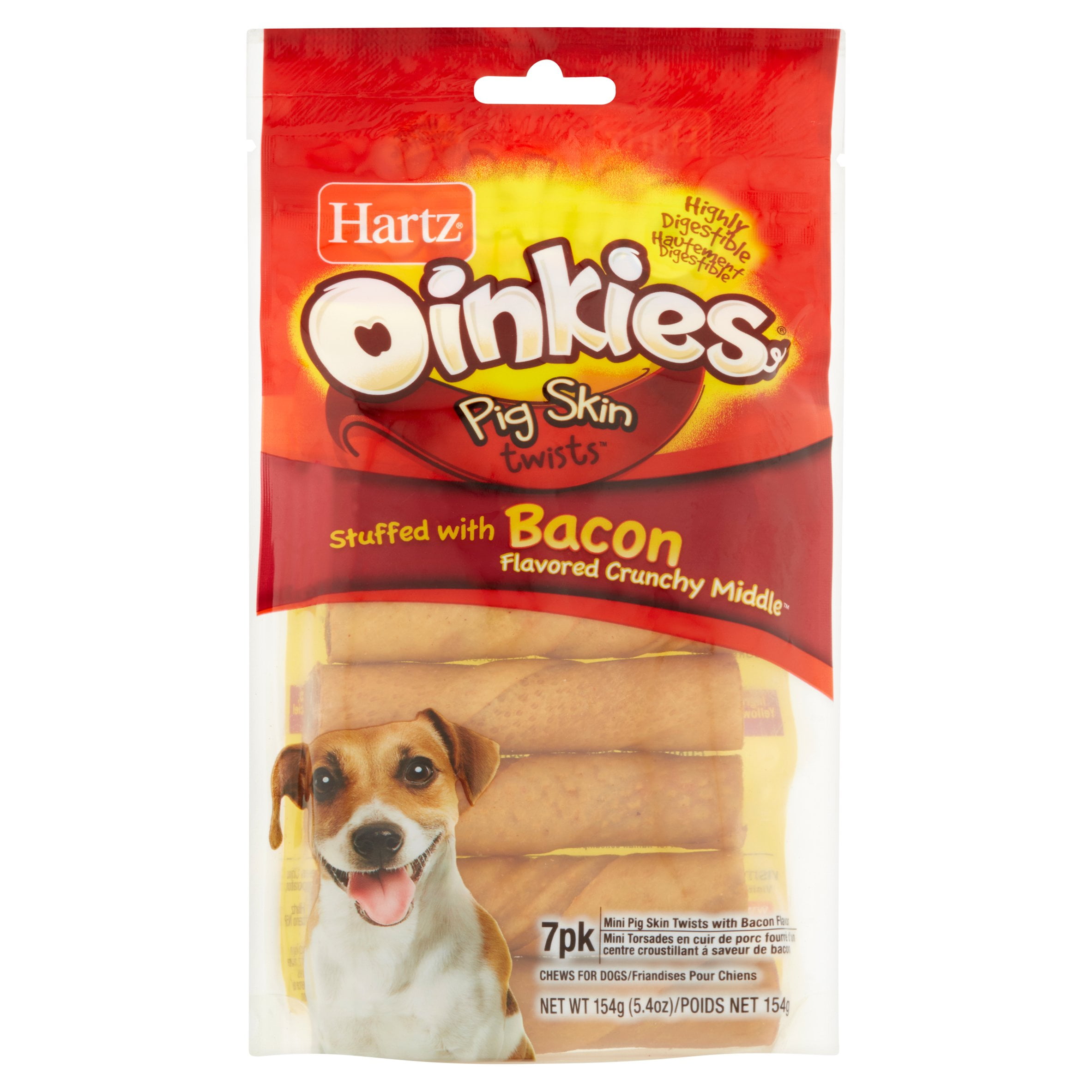 Hartz Oinkies Treats for Dogs Stuffed with Bacon, 7 count, 4.7 oz