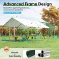 thumbnail image 4 of Quictent Large Metal Chicken Coop Run W/Roosting Perch for 30+ Poultry with Heavy Duty Wire Mesh and Waterproof Roof Cover, Outdoor Walk-in Cage Peak Hen House for Yard Farm, 18x9x6.6FT, 4 of 9