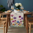 thumbnail image 2 of Vintage Flowers Table Runner - 48 Inch Long, Kitchen Dining Table Runner Dresser Scarves, Watercolor Butterfly Dragonfly Daisy Beige Farmhouse Decor for Coffee Tables Wedding Party Banquet, 2 of 8