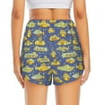 thumbnail image 2 of Lsque Cartoon Submarines Printed Women's Running Shorts with Liner Pockets,Elastic Quick Dry Workout Athletic Gym Yoga Shorts,Womens High Waist Shorts-Large, 2 of 9