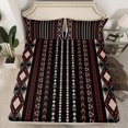 thumbnail image 2 of Feelyou Hippie Aztec Adult Full Size Sheets, Black Red Abstract Stripes Bed Sheets, Bohemian Western Style Sheet Sets, Breathable Home Decor, 4pcs, 2 of 7