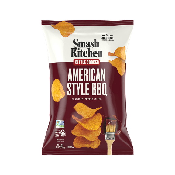 Smash Kitchen American Style BBQ Non-GMO Kettle Chips, 6 oz