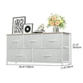 thumbnail image 3 of Dextrus Wide Dresser with 5 Drawers Easy Pull Fabric Bins for Bedroom, Light Gray, 3 of 6