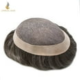 thumbnail image 4 of Lyrical Hair Toupee for Men Fine Mono Mens Toupee Human Hair Replacement Systems Monofilament with NPU Hairpiece for Man Black Brown Blonde Gray Hair Wig Unit, 4 of 6