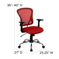 thumbnail image 6 of Flash Furniture Mid-Back Red Mesh Swivel Task Office Chair with Chrome Base and Arms, 6 of 12