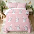 thumbnail image 2 of Erosebridal Bunny Twin Quilt Set for Girls, Happy Faces Twin Coverlet Set, 2-Piece 1 Bedspread and 1 Pillowcase, 2 of 7
