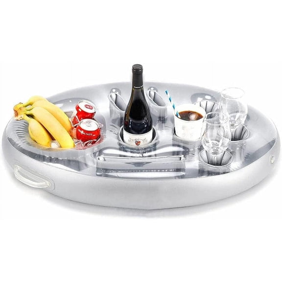 Pool Drink Holder Floats,Inflatable Floating Drink Holder with 8 Holes Large Capacity,Drink Float for Pool Party Beach Accessories Floaties