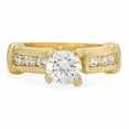 thumbnail image 3 of Gold Plated Round CZ Solitaire Ring w/Channel Set Round CZs, Size 4, 3 of 7