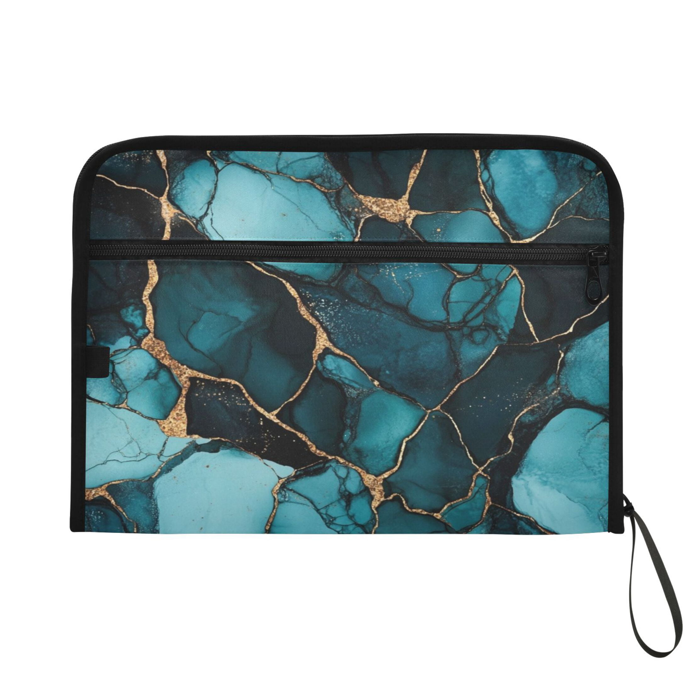 WOBOGO Dark Green Gild Marble Expanding File Folder Letter Size Accordion Filing Organizer 13 Pocket Separate Organ Pocket