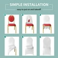 thumbnail image 4 of KUOGO 100pcs White Polyester Stretch Banquet Chair Covers for Universal Chair Protectors Removable and Washable Suitable for Wedding Party Catering and Banquet Events Etc, 4 of 13