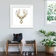 thumbnail image 3 of Art.com Watercolor Illustration Isolated Deer, Big Antlers, Flowers and Birds on the Horns, Branches Cherry Art Print by Anastasia Zenina-Lembrik, White Frame Wall Art, 38" x 38", 3 of 5