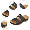 thumbnail image 7 of Orthopedic Sandals for Women with Arch Support Casual Summer Slip on Platform Slides Lightweight Cushioned Low Wedge Walking Shoes Black Size 8.5, 7 of 7
