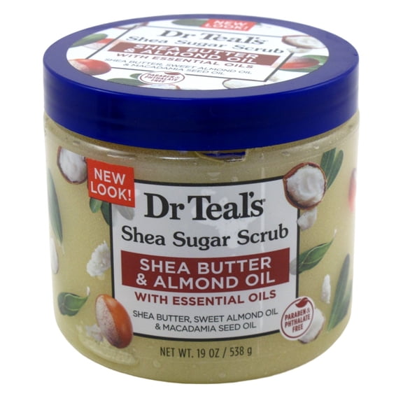 Dr Teals Shea Sugar Scrub Shea Butter & Almond Oil 19oz Jar (Pack of 3)