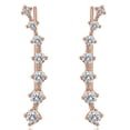 thumbnail image 1 of Pendientes escaladores ZHAOCHENG de oro rosa cristal hipoalergénicos, 1 of 5