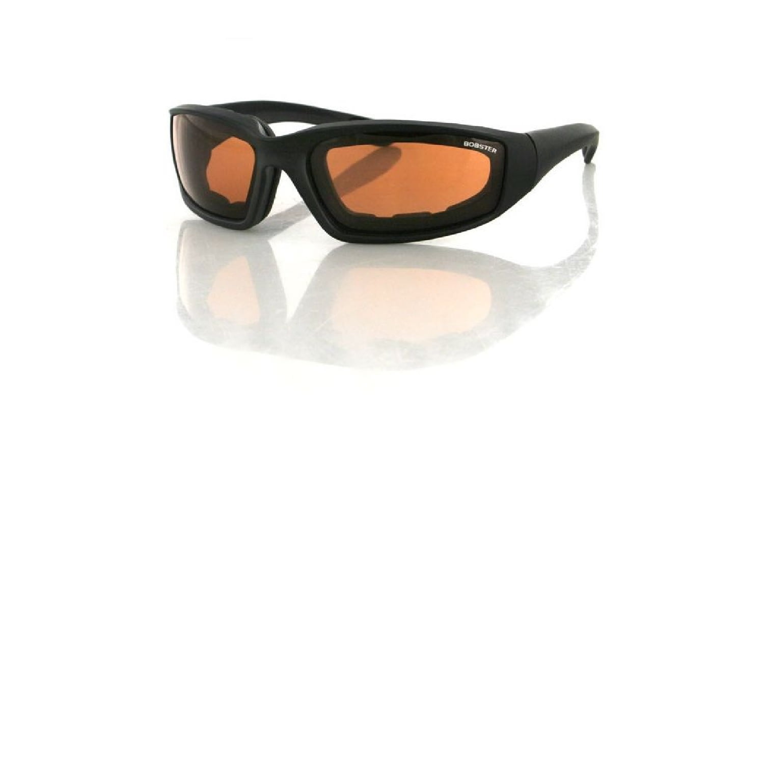 Black Frame, Anti-fog Amber Lens, ANSI Z87 Bobster Foamerz 2 Sunglasses