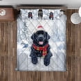 thumbnail image 4 of Playful Newfoundland Welcomes Winter Snowy Day with Cardinal Bird Quilt Bedding Set Newfie Dog Lover Gifts 1 Blanket Bed Cover 2 Pillowcases - 12017, 4 of 5