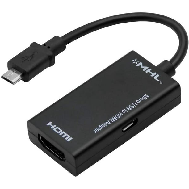 MHL Micro USB to Hdmi Cable 1080p HDTV LTE/LG, Samsung Galaxy Tab/S2/S3/S4/S5/Note, Sharp, Acer, ZTE - Walmart.com