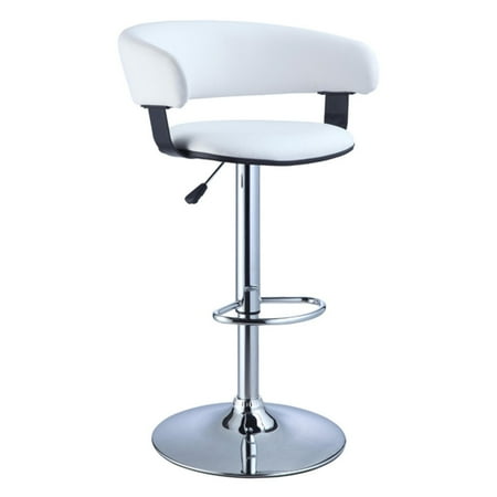Powell Barrel Adjule Height Swivel Bar Stool White Faux Leather Powell Barrel Adjule Height Swivel Bar Stool White Faux Leather And Chrome