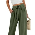thumbnail image 5 of TANBOM Women's Summer Elasticated Slouchy Wide Leg Pants with Pockets Green M, 5 of 5